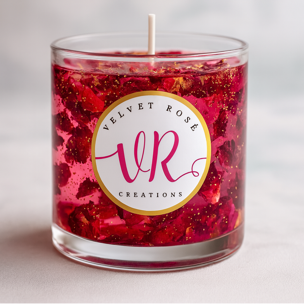 Rose candle - Bougie aux pétales de rose 💗