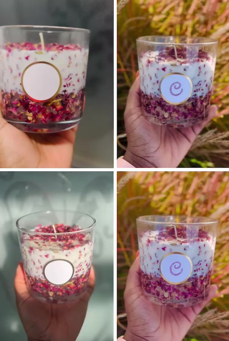 Rose candle - Bougie aux pétales de rose 💗